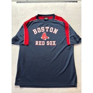 Stitches MLB Boston Red Sox Logos Double Sided Fan Baseball Dhirt, Sz L